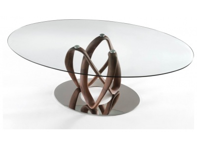 Infinity Elliptic Glass Dining Table