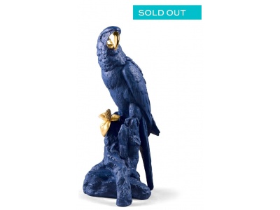 Macaw Bird Sculpture. Blue-Gold. Limited Edition