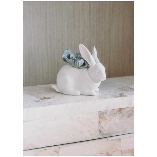 Bunny Garden Figurine. Matte White. Plant the Future 6