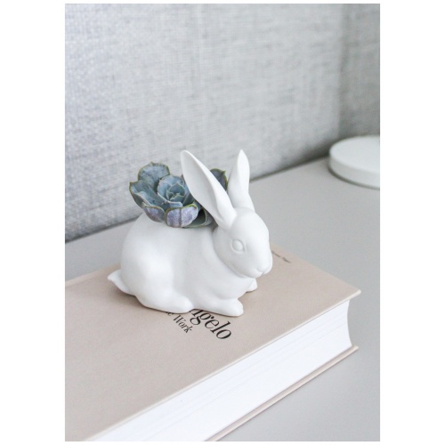 Bunny Garden Figurine. Matte White. Plant the Future 8
