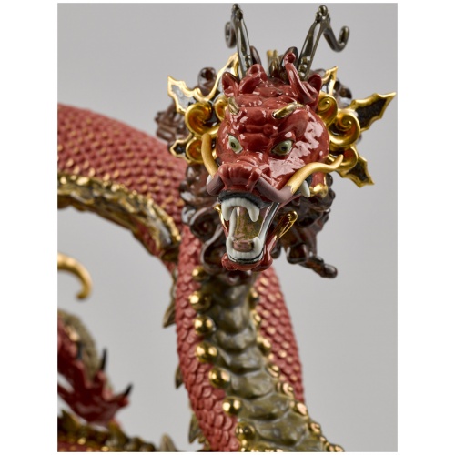 Auspicious Dragon Sculpture. Red. Limited Edition 6