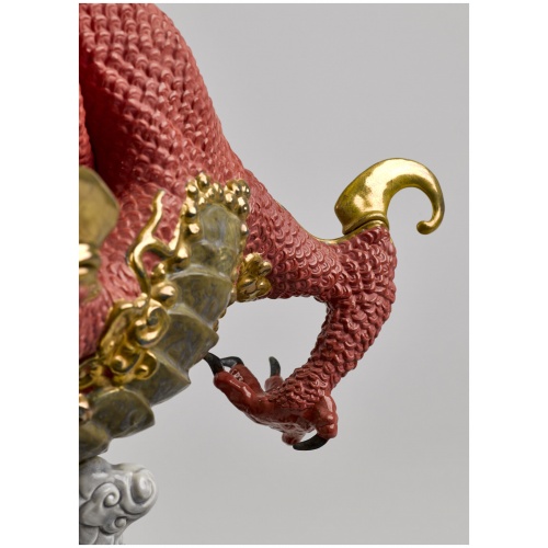 Auspicious Dragon Sculpture. Red. Limited Edition 11