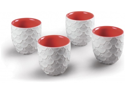 Chinese Dragon Sake Cups. Set of 4 Glasses