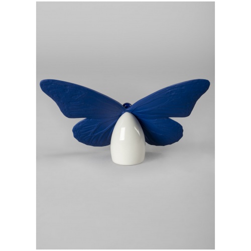 Butterfly Figurine. Golden Luster & Blue 7