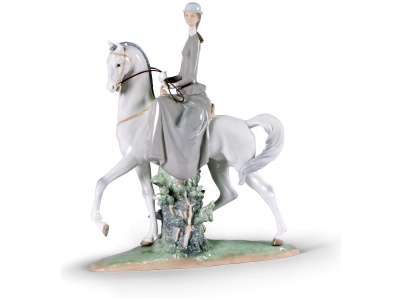Woman on Horse Figurine