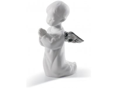 Angel Praying Angel Figurine. Silver Lustre 3