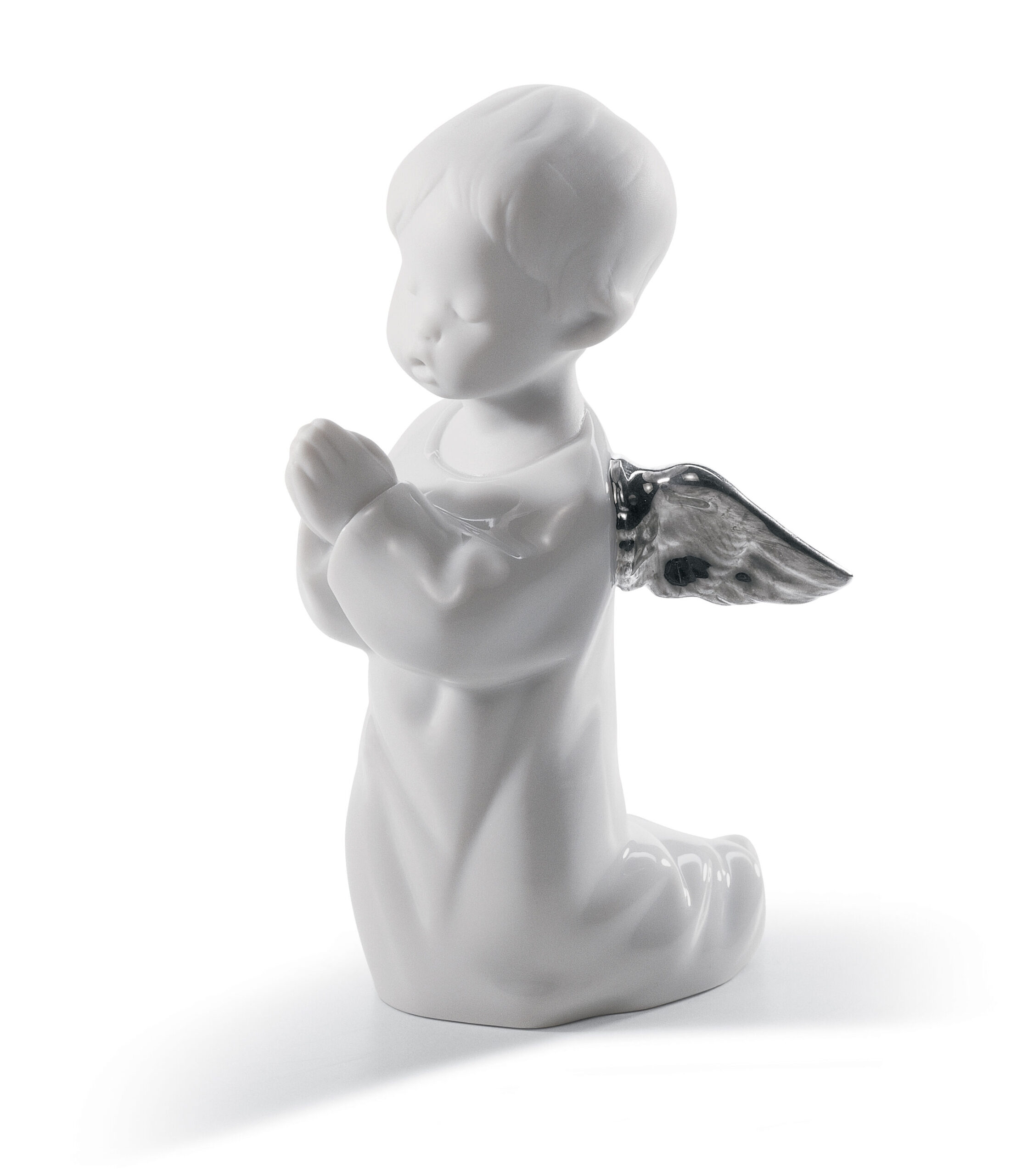 Angel Praying Angel Figurine. Silver Lustre 3 Angel Praying Angel Figurine. Silver Lustre 3