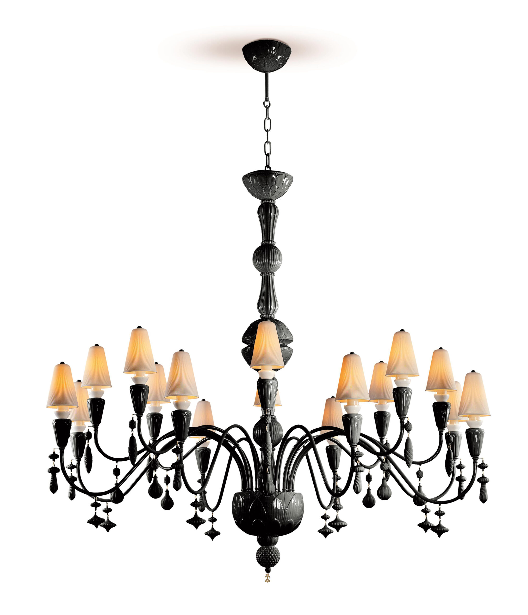 Ivy and Seed 16 Lights Chandelier. Large Flat Model. Absolute Black (CE/UK) 3 Ivy and Seed 16 Lights Chandelier. Large Flat Model. Absolute Black (CE/UK) 3