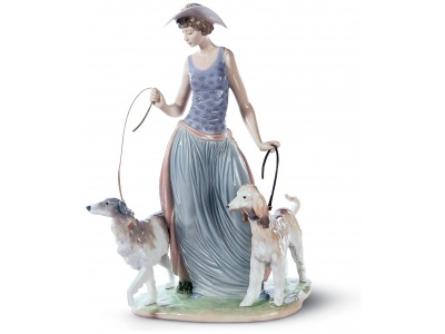 Elegant Promenade Woman Figurine