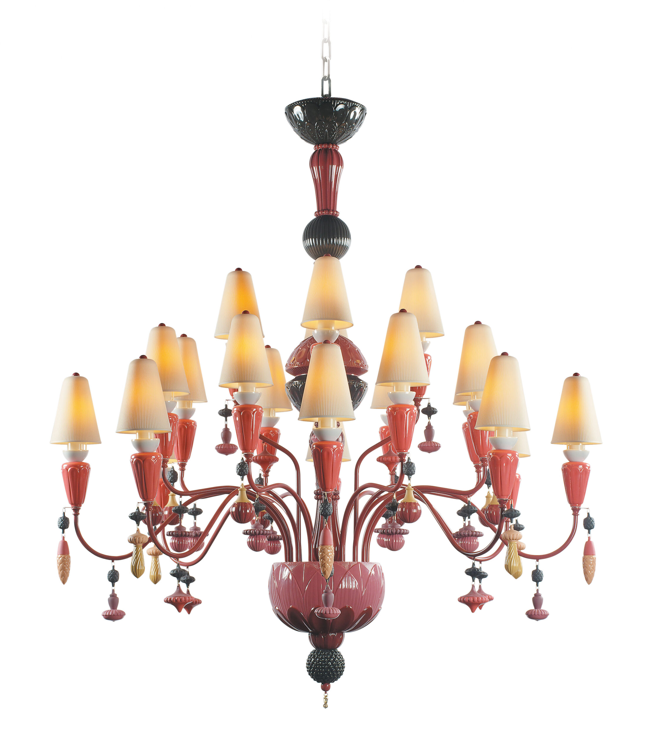 Ivy and Seed 20 Lights Chandelier. Medium Model. Red Coral (CE/UK) 3 Ivy and Seed 20 Lights Chandelier. Medium Model. Red Coral (CE/UK) 3