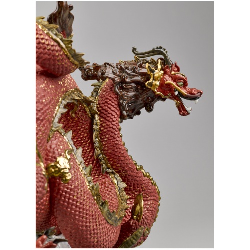 Auspicious Dragon Sculpture. Red. Limited Edition 14