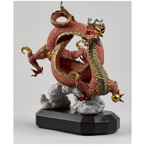Auspicious Dragon Sculpture. Red. Limited Edition 20