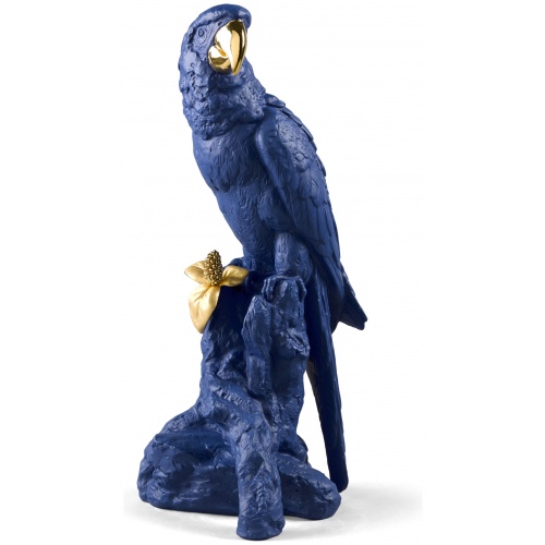 Macaw Bird Sculpture. Blue-Gold. Limited Edition 6