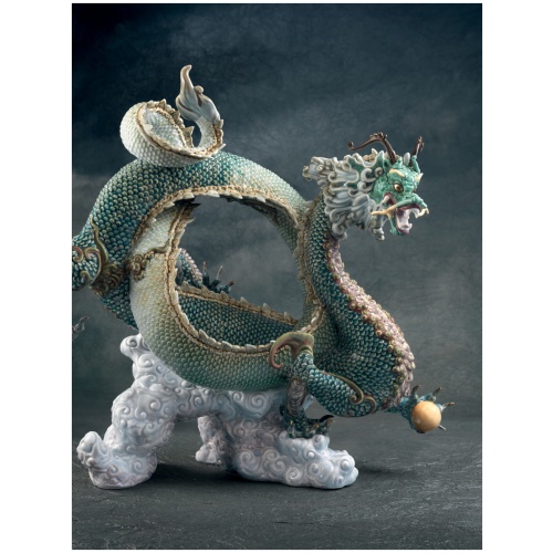 Auspicious Dragon Sculpture. Green.Limited Edition 6