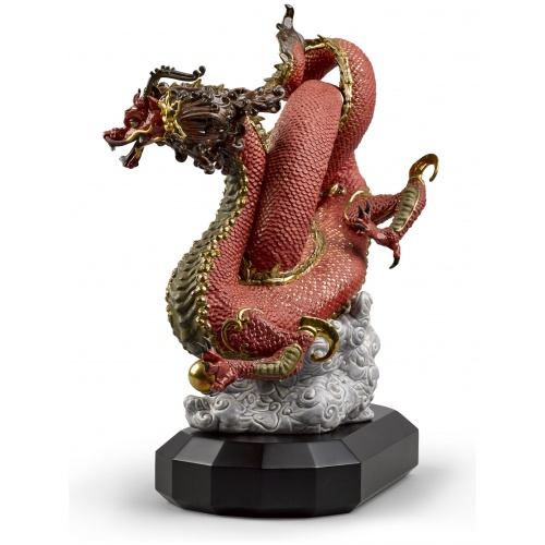Auspicious Dragon Sculpture. Red. Limited Edition 5