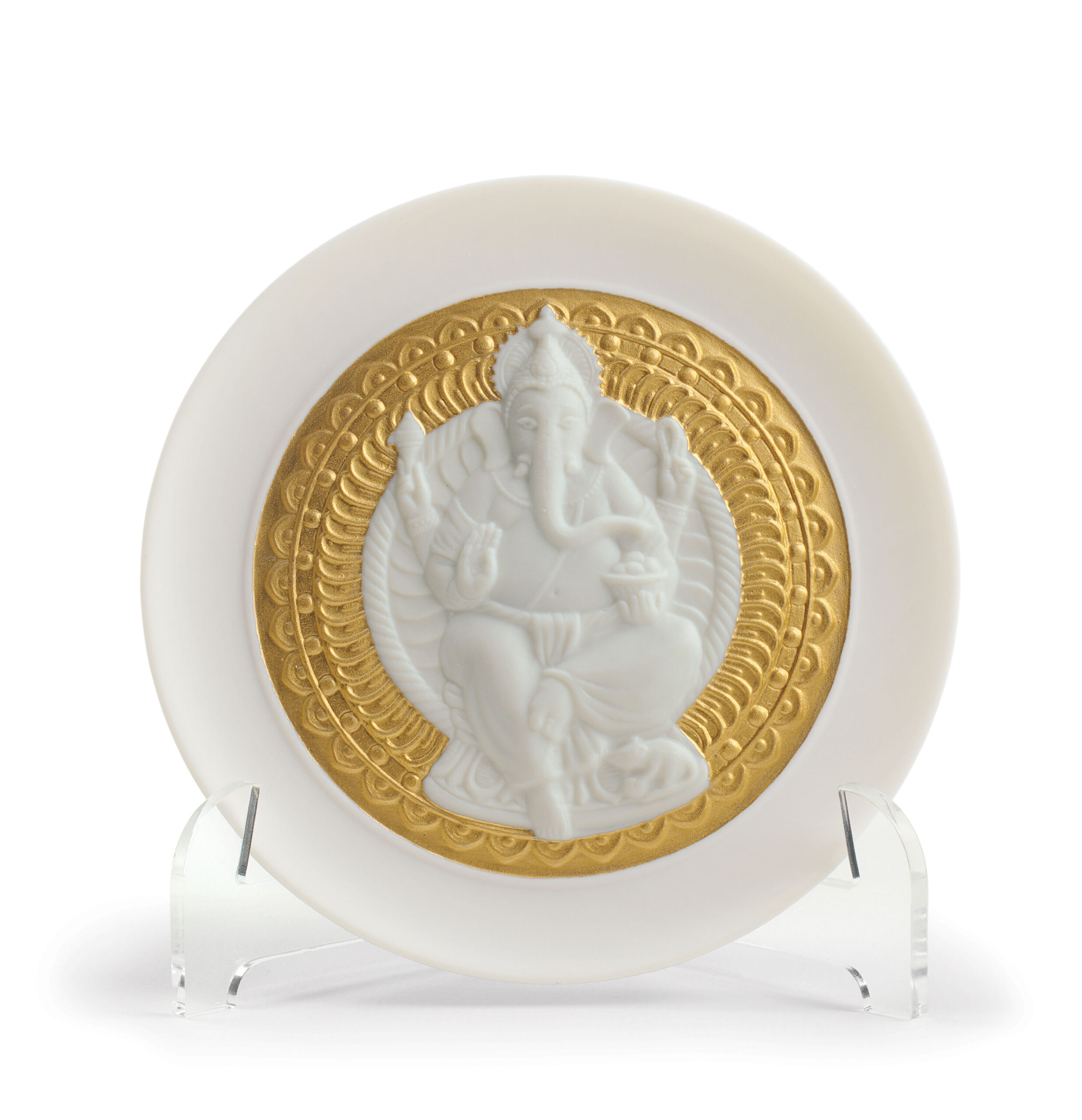 Lord Ganesha Decorative Plate. Golden Lustre 3 Lord Ganesha Decorative Plate. Golden Lustre 3