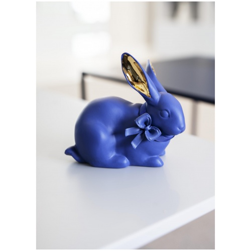 Attentive Bunny. Blue-Gold 5