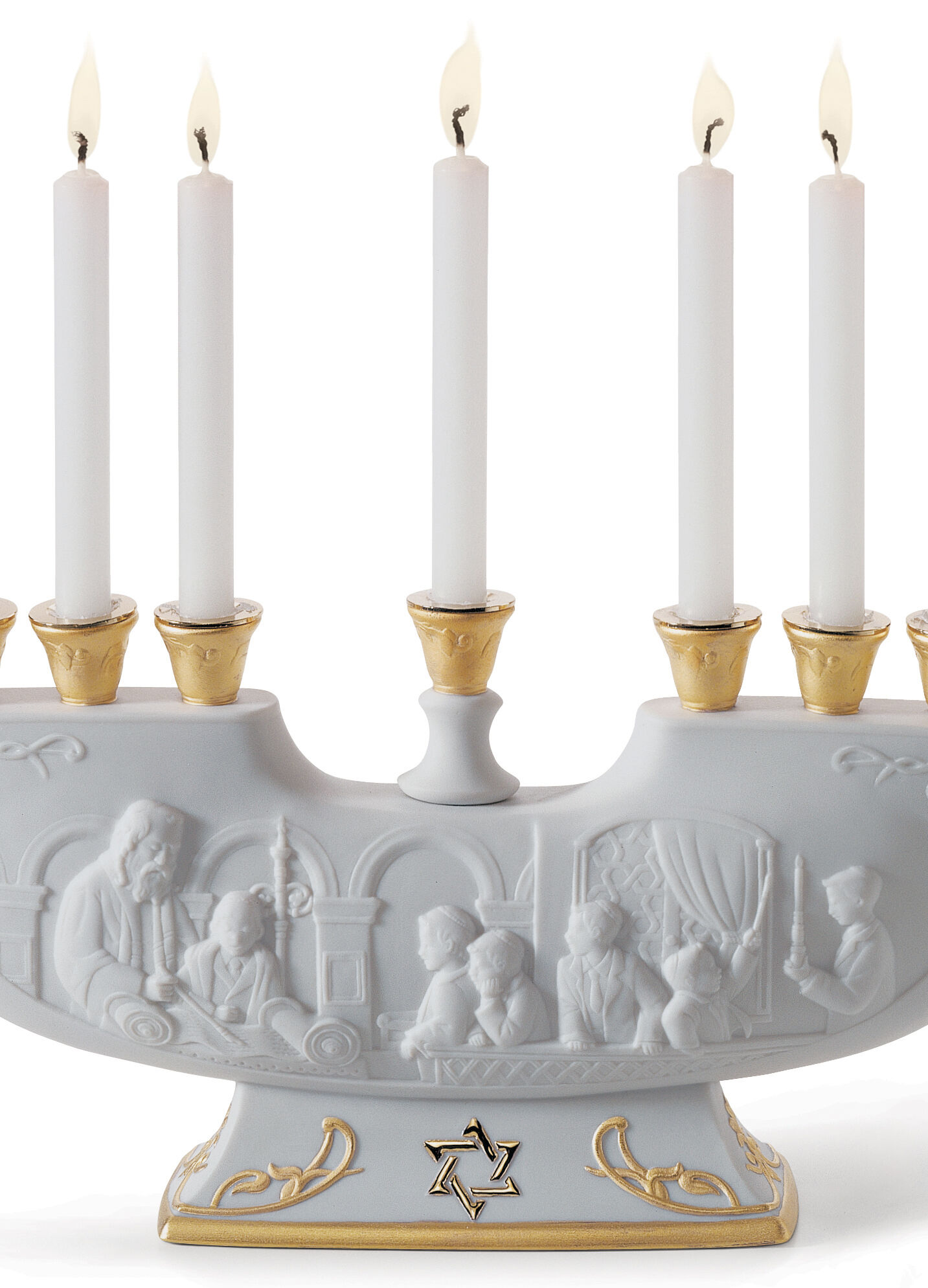 Menorah Figurine. Golden Lustre 5 Menorah Figurine. Golden Lustre 5