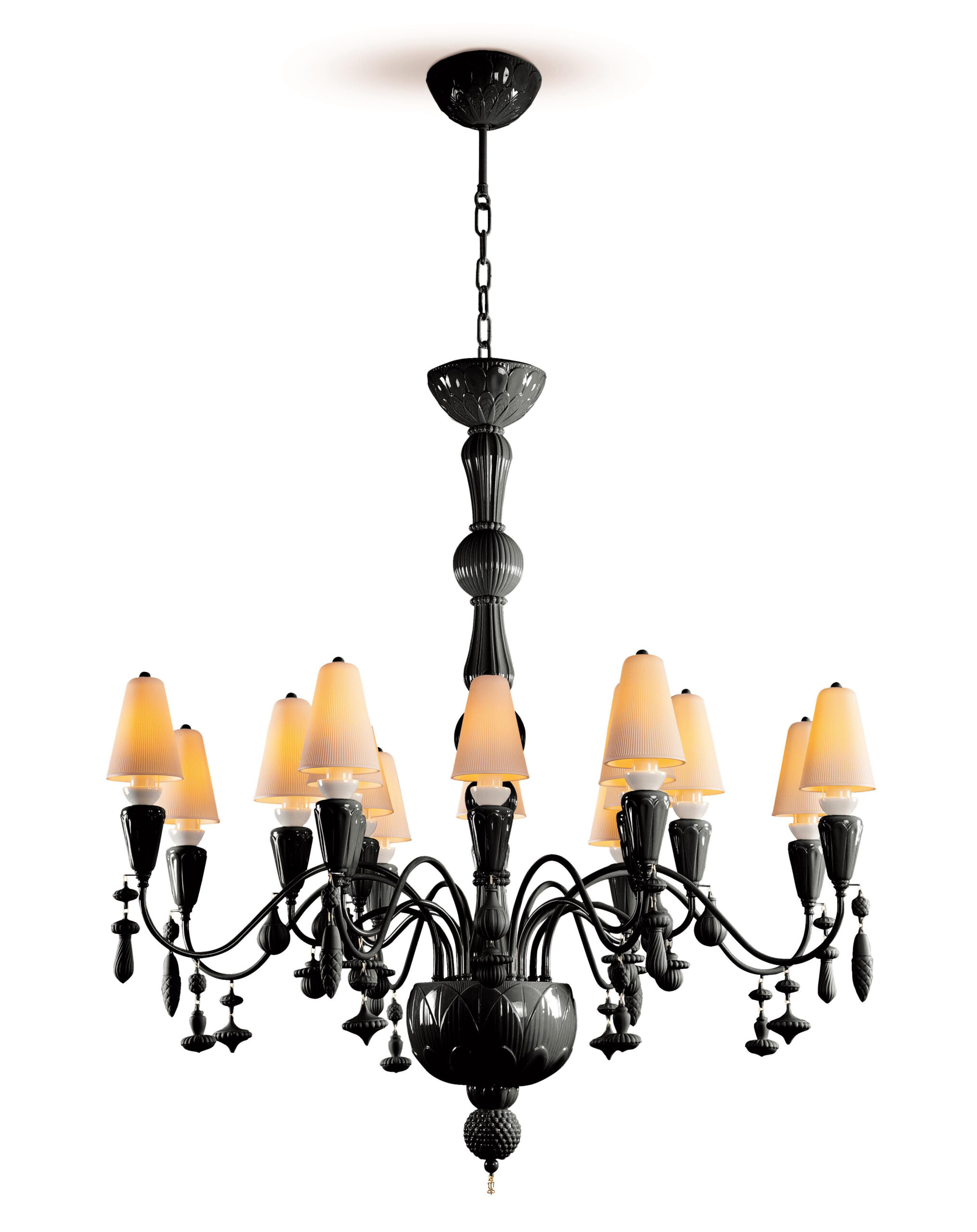 Ivy and Seed 16 Lights Chandelier. Medium Flat Model. Absolute Black (CE/UK) 3 Ivy and Seed 16 Lights Chandelier. Medium Flat Model. Absolute Black (CE/UK) 3