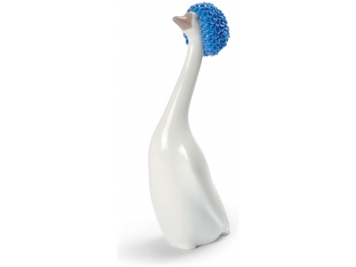 Goossiping Goose Figurine. Blue 3