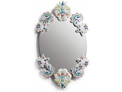 Oval Wall Mirror without Frame. Multicolor. Limited Edition