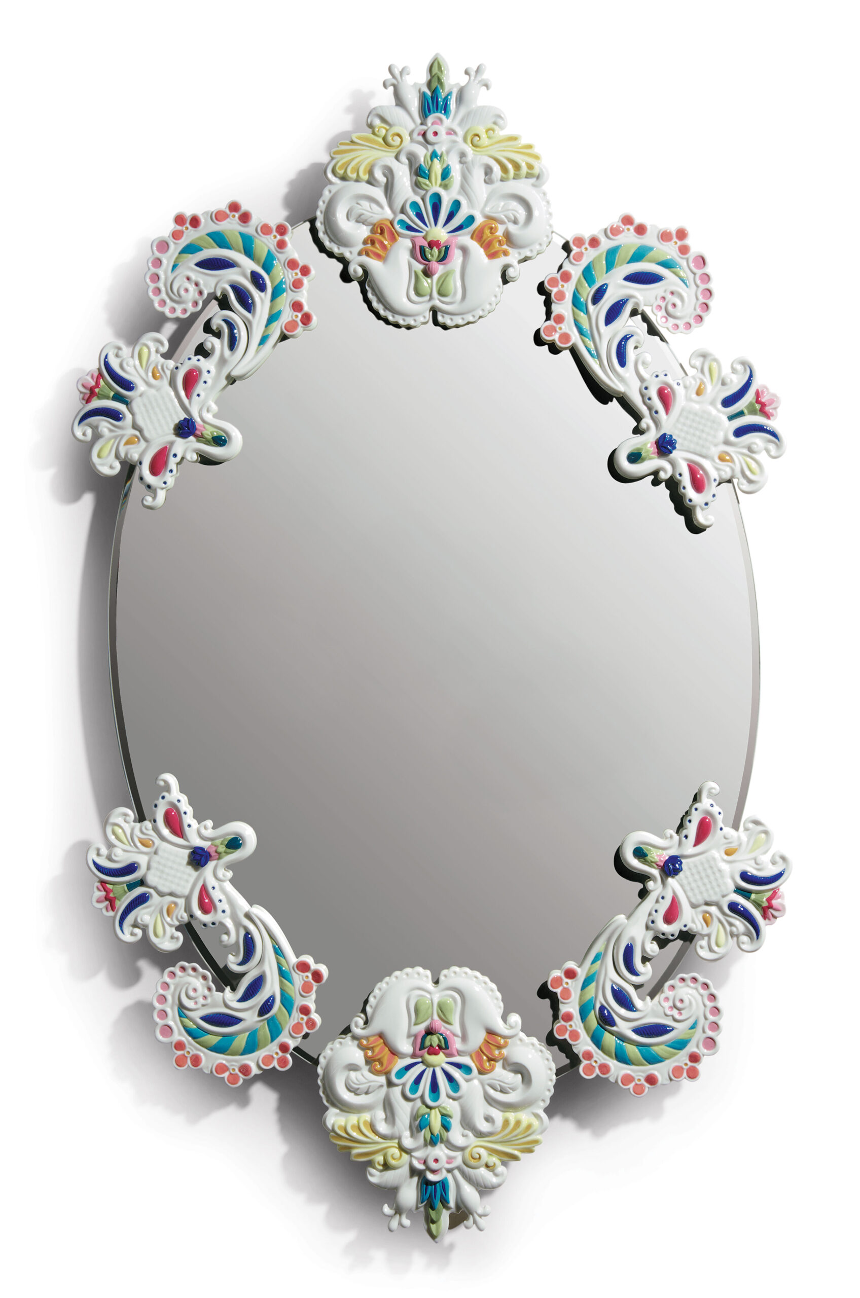 Oval Wall Mirror without Frame. Multicolor. Limited Edition 3 Oval Wall Mirror without Frame. Multicolor. Limited Edition 3