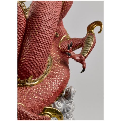 Auspicious Dragon Sculpture. Red. Limited Edition 9