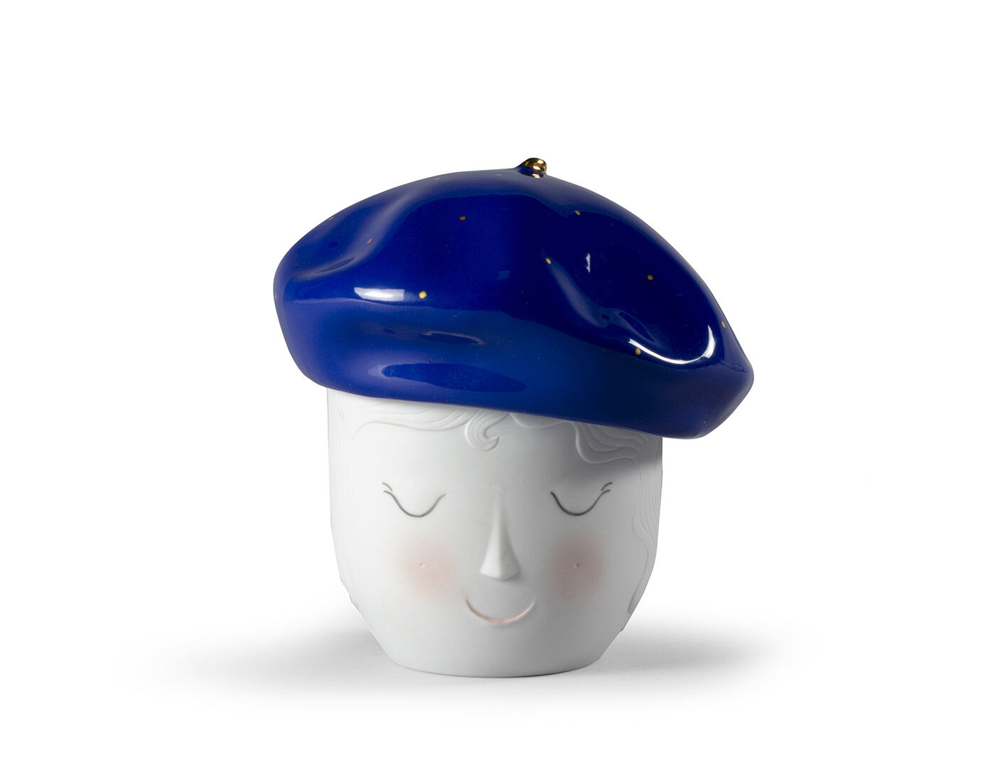 Lane Beret Box. Blue-Gold 3 Lane Beret Box. Blue-Gold 3