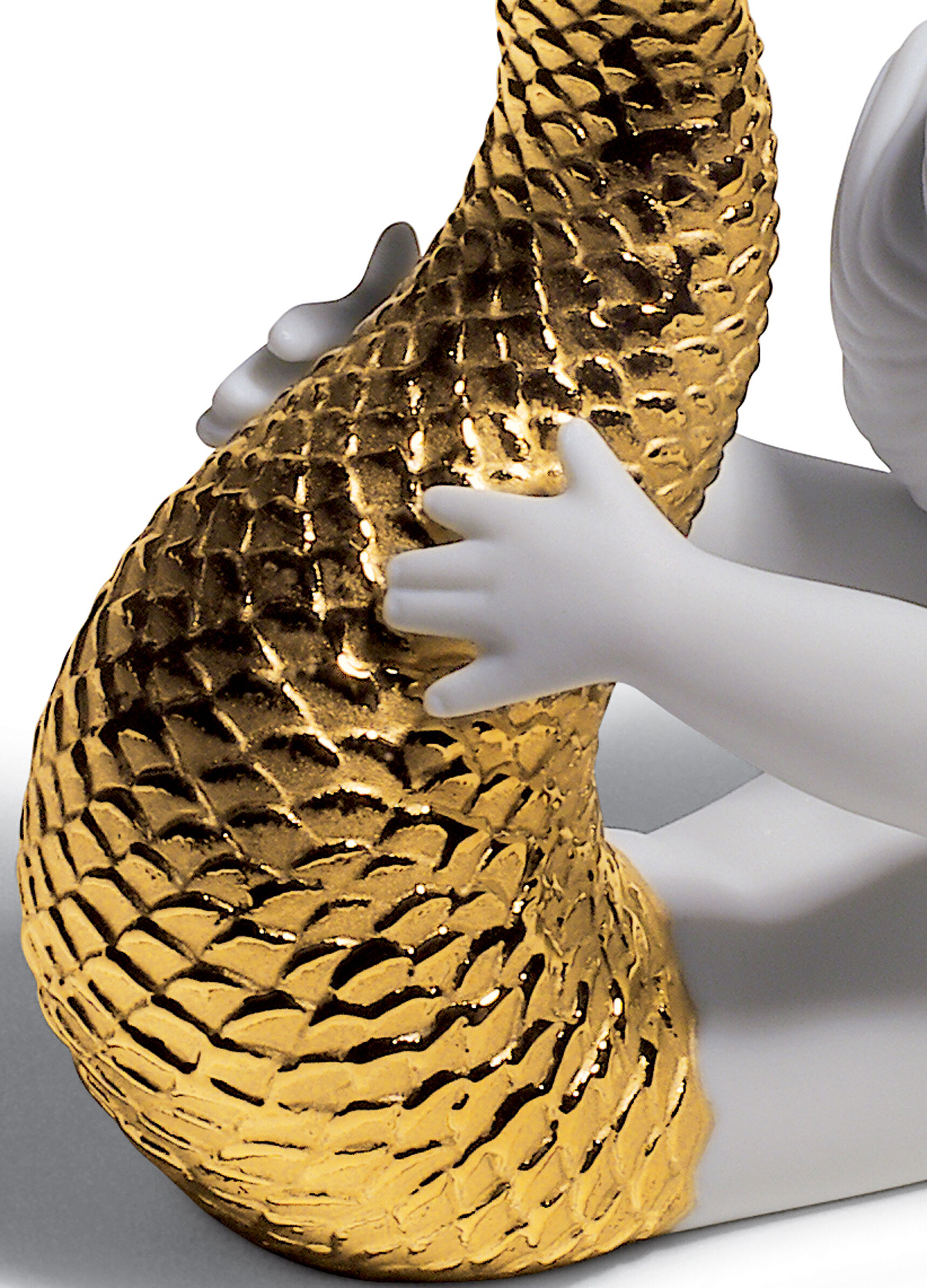 Playing at Sea Mermaid Figurine. Golden Lustre 7 Playing at Sea Mermaid Figurine. Golden Lustre 7