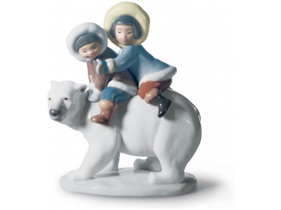 Eskimo Riders Children Figurine