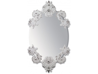 Oval Wall Mirror without Frame. Silver Lustre. Limited Edition