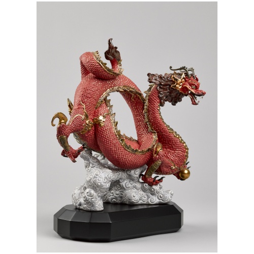 Auspicious Dragon Sculpture. Red. Limited Edition 13