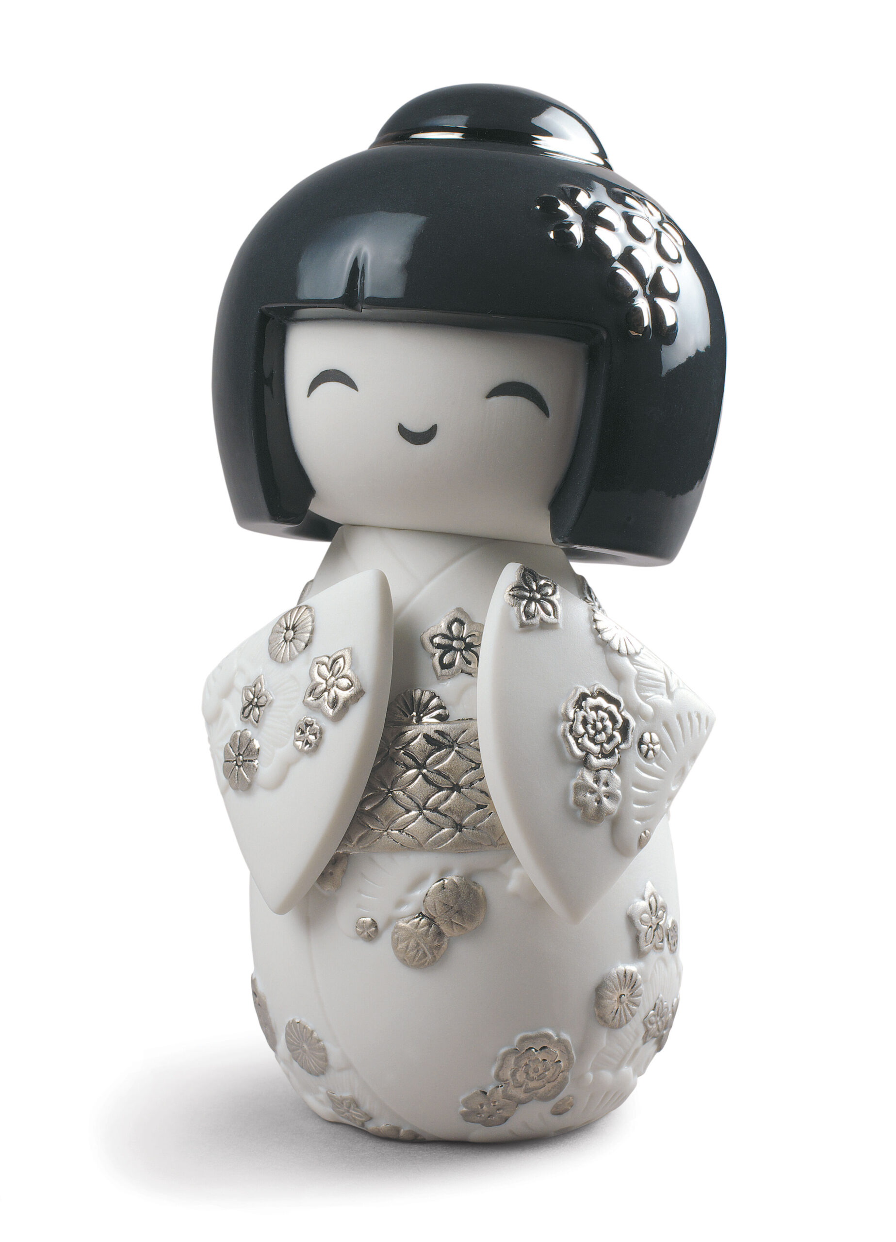 Kokeshi I Figurine. Silver Lustre 3 Kokeshi I Figurine. Silver Lustre 3