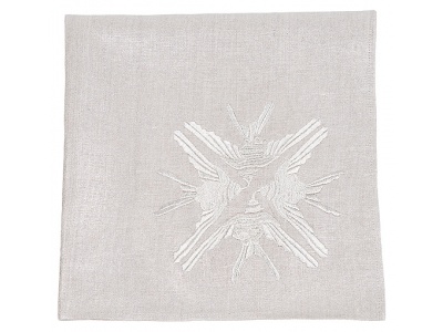 4 Hirondelles embroidered napkin