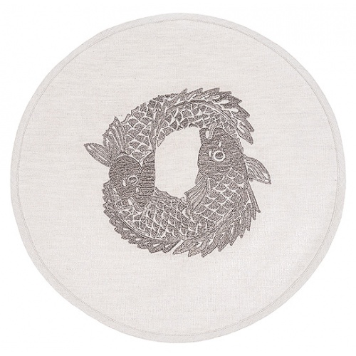 Koi Circle embroidered placemat 3