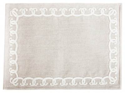 Scallop embroidered placemat