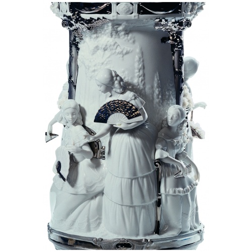 Ladies in Garden Vase. Limited Edition. Silver Lustre 6