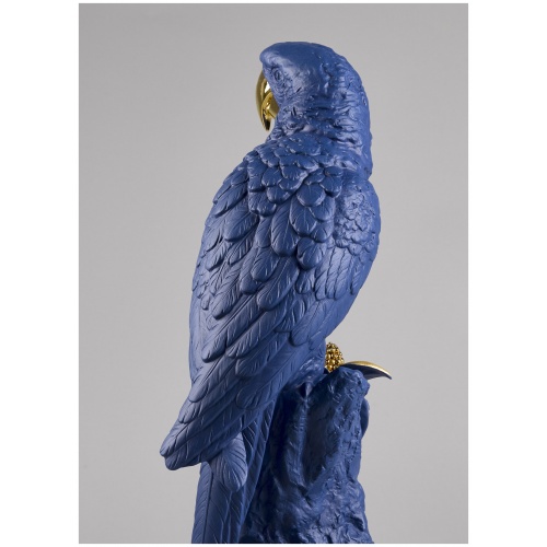 Macaw Bird Sculpture. Blue-Gold. Limited Edition 9