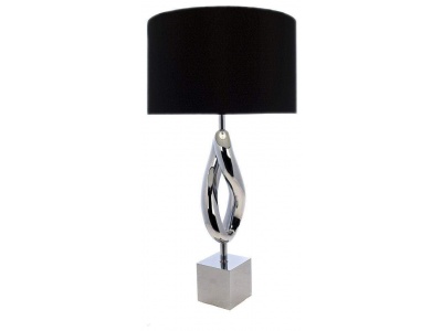 Abril Nickel Twist Sculpture Lamp with Black Shade