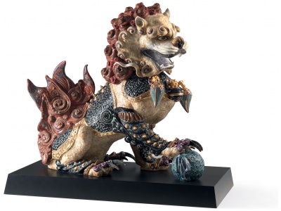 Guardian Lion Sculpture. Red. Limited Edition