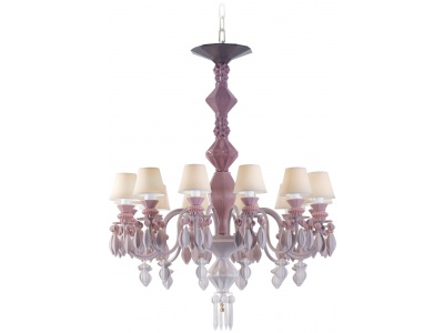 Belle de Nuit 12 Lights Chandelier. Pink (CE/UK)