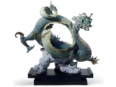 Auspicious Dragon Sculpture. Green.Limited Edition