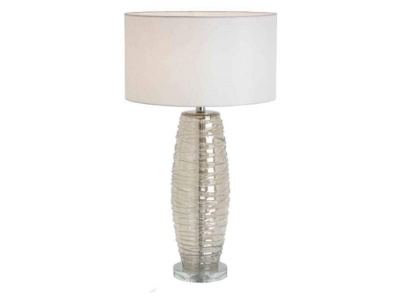 Bara Cognac Glass Table Lamp with Cream Shade