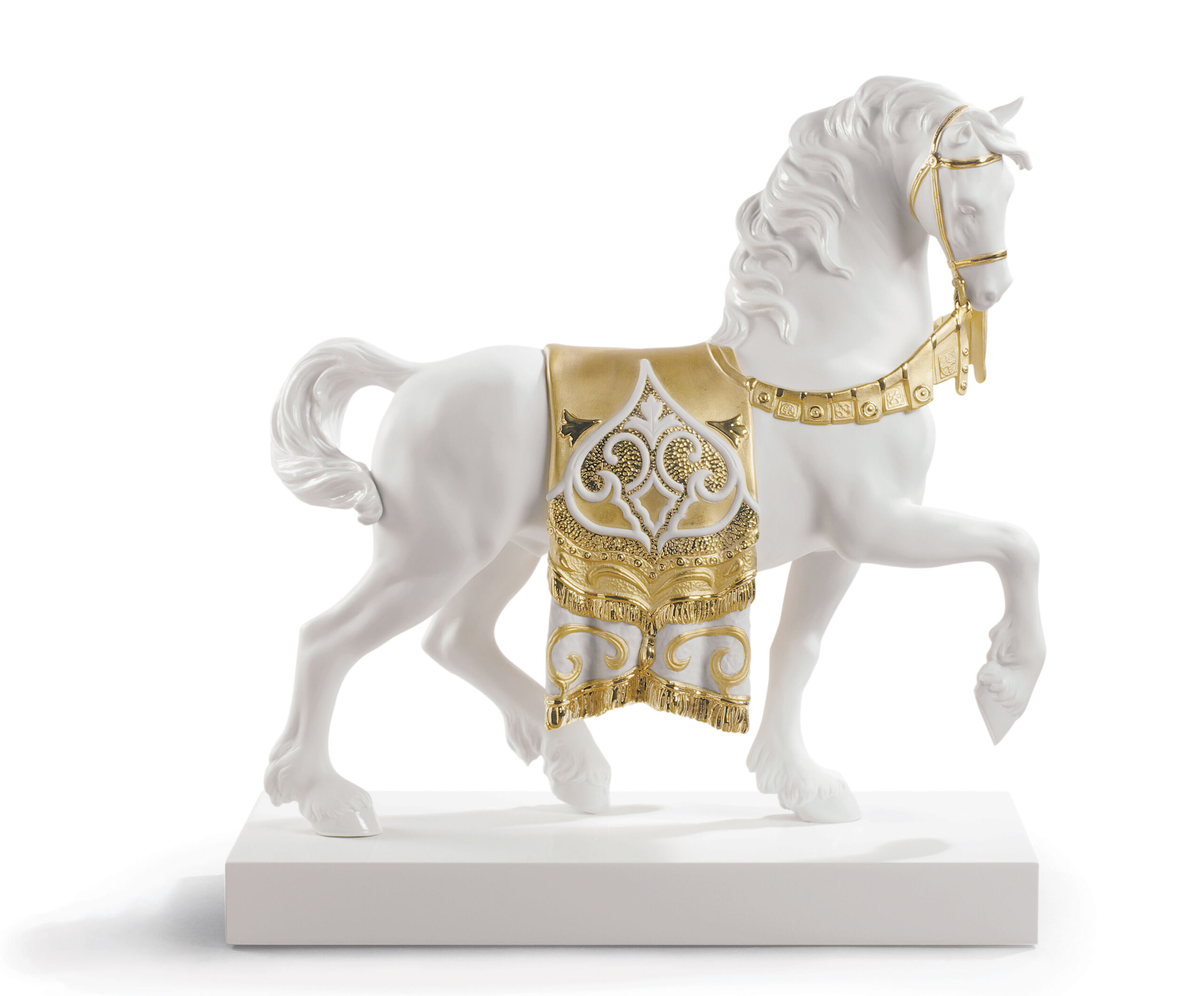 A Regal Steed Horse Sculpture. Golden Lustre 3 A Regal Steed Horse Sculpture. Golden Lustre 3