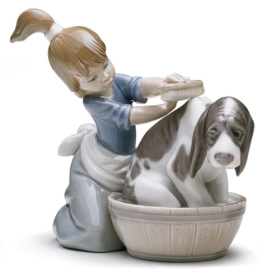 Bashful Bather Dog Figurine 3 Bashful Bather Dog Figurine 3
