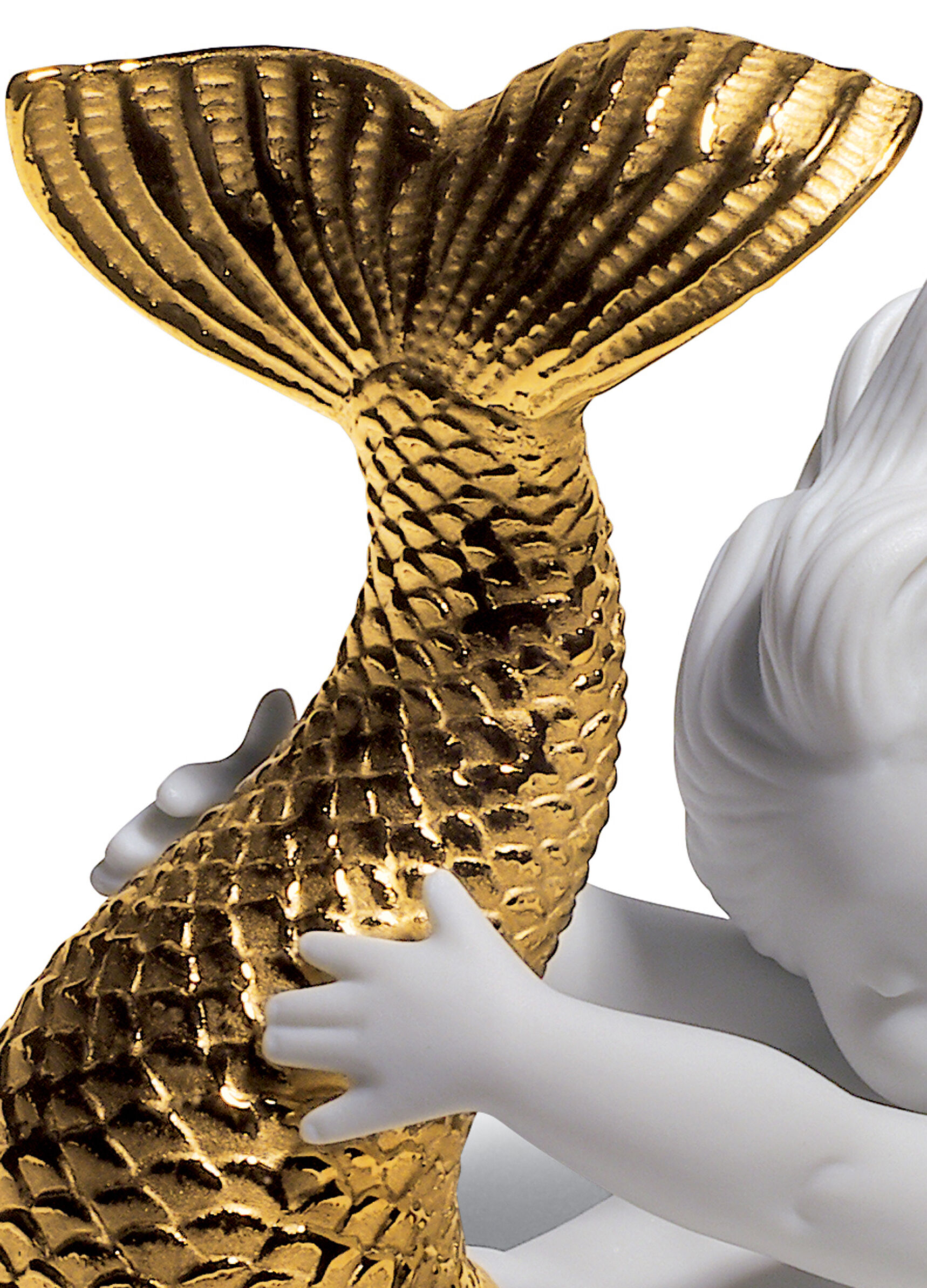 Playing at Sea Mermaid Figurine. Golden Lustre 8 Playing at Sea Mermaid Figurine. Golden Lustre 8
