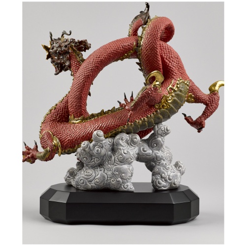 Auspicious Dragon Sculpture. Red. Limited Edition 19