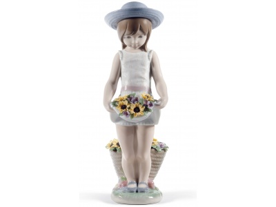 Skirt Full of Flowers Girl Figurine. 60th Anniversary