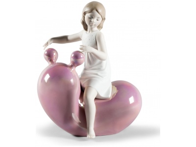 My Seesaw Balloon Girl Figurine. Pink 3