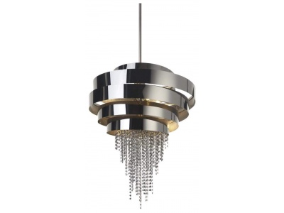 Chancey Pendant Black Satin Nickel and Smoke Crystal